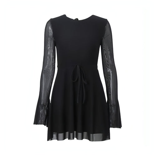 Vestido de Malha Justo com Decote Redondo e Mangas Compridas