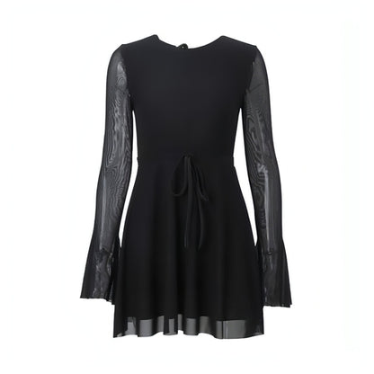Vestido de Malha Justo com Decote Redondo e Mangas Compridas