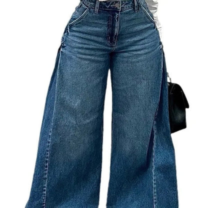 Calções de Ganga Perna Larga com Franjas